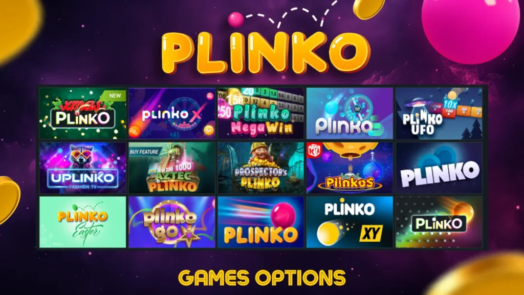 Игровой процесс Plinko — шарики на пирамиде